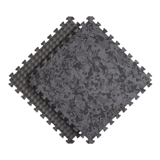 Norsk Dual Density Reversible Gym Flooring, 48 sq ft., 24 in. x 24 in. Foam Mats