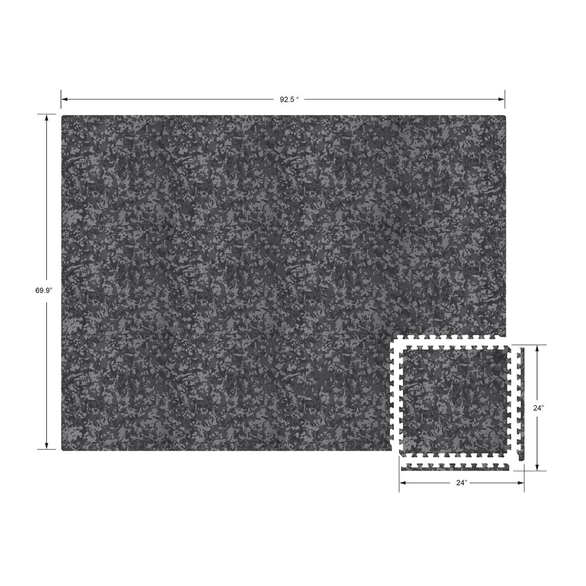 Norsk Dual Density Reversible Gym Flooring, 48 sq ft., 24 in. x 24 in. Foam Mats