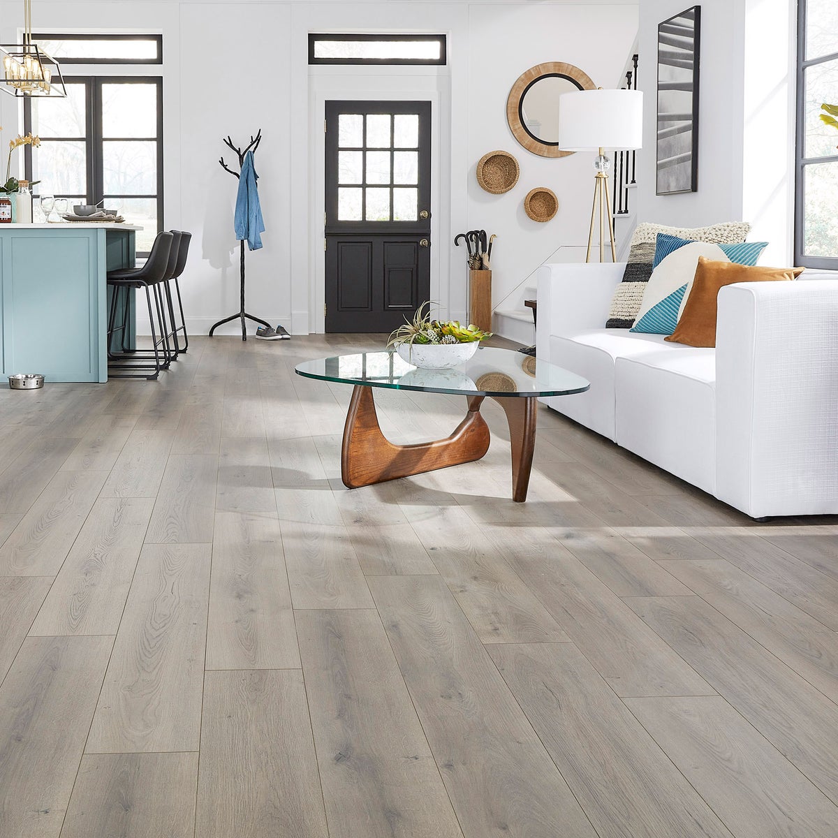 23 Boxes - Mohawk Home 12MM Thick 7.5in X 47.2in AC4 Waterproof Surface Laminate Wood Plank Flooring (17.18 sq ft/ctn)