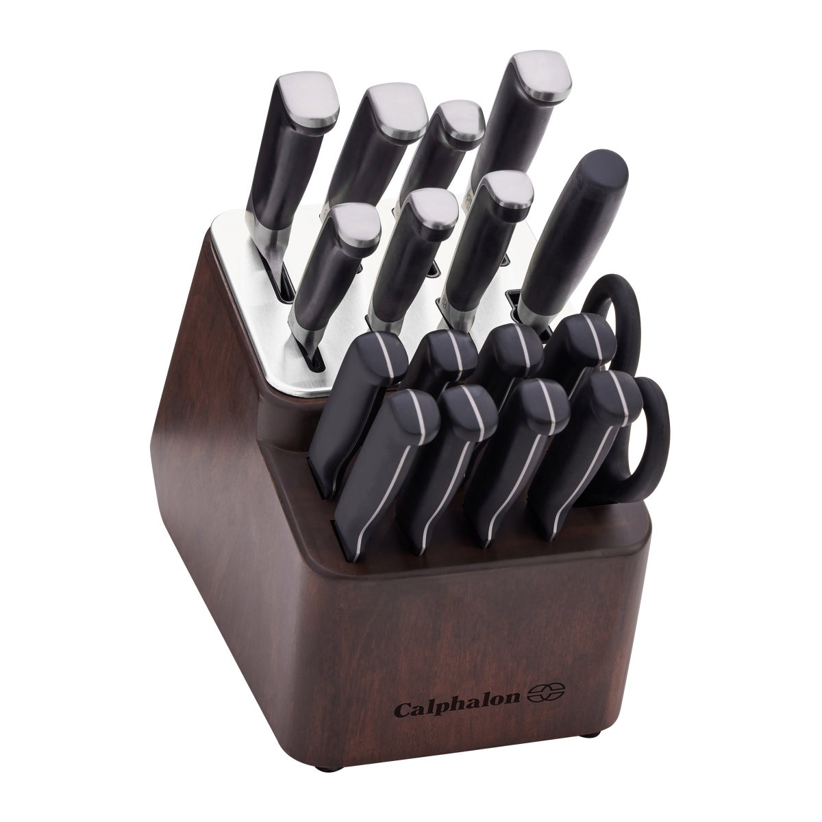 Calphalon Premier SharpIN Knife Set with Sharpening Knife Block, 18-piece Carbon Steel Kitchen Knife Set - Retail $220