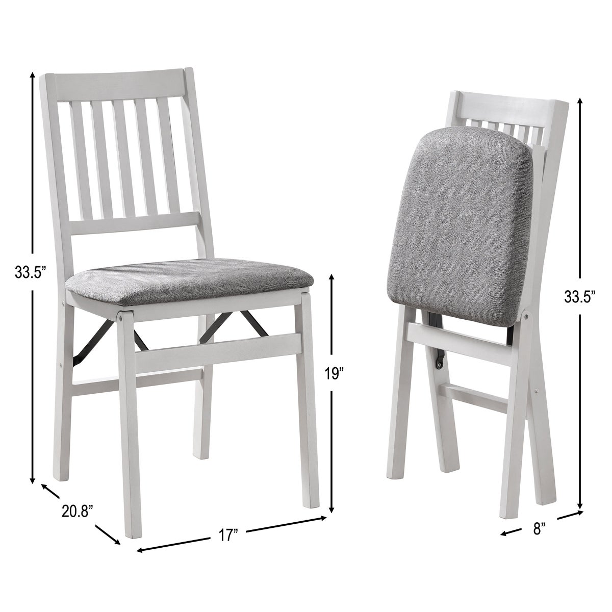 Stakmore Wood Upholstered Folding Chair, 2-pack