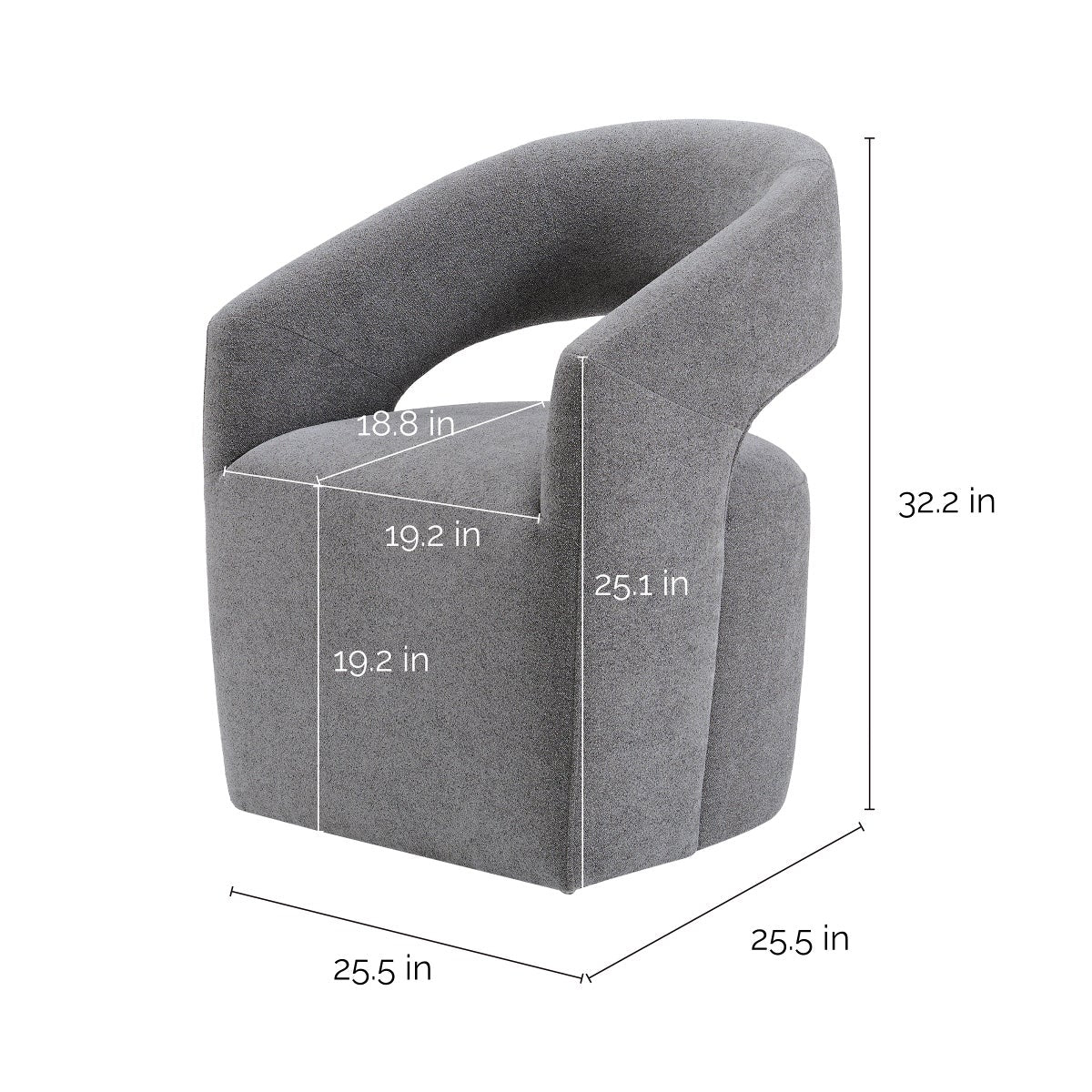 Alivia Fabric Rolling Chair - Retail $300