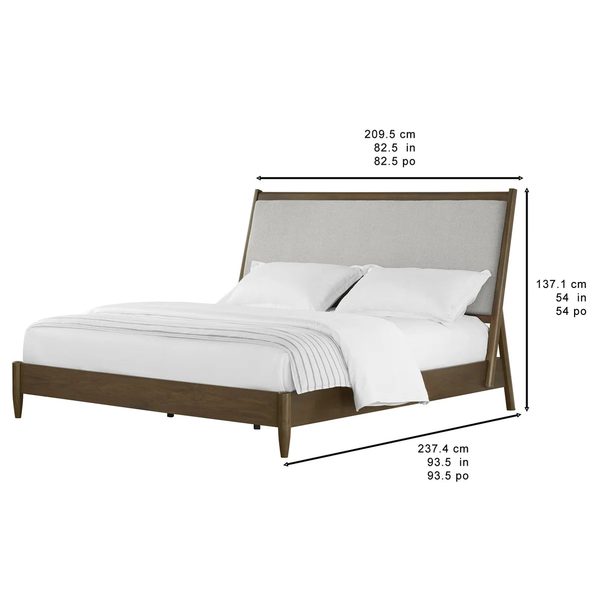 KING Weston Park Upholstered Bed, Dark Brown- Retail $999