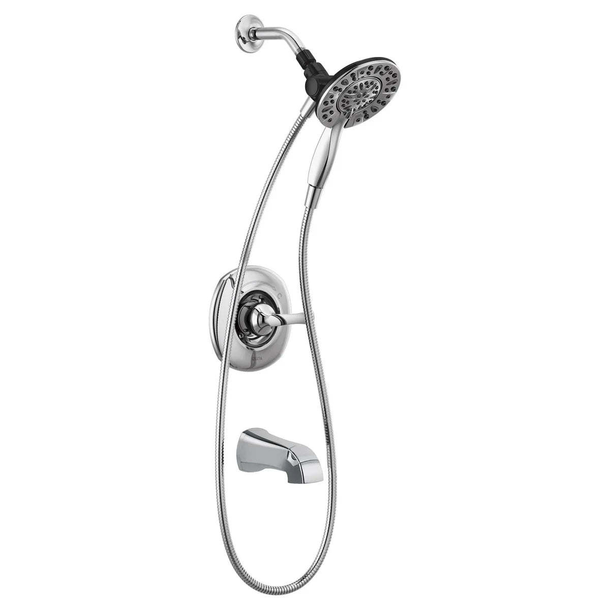 NEW - Delta Larkin Chrome Bathtub & Shower Faucet with In2ition Shower Head