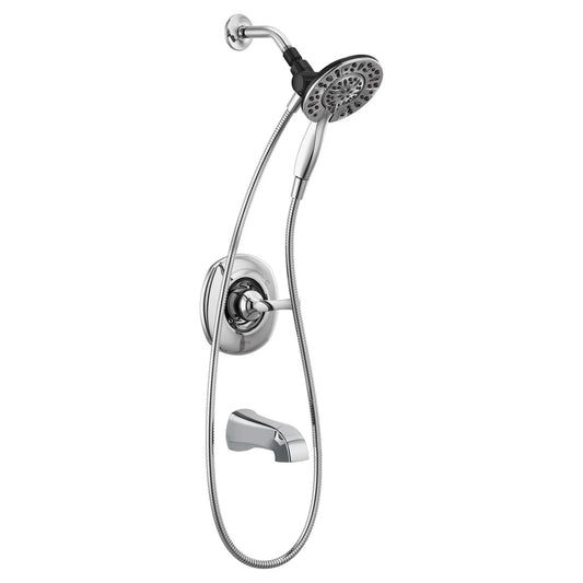 NEW - Delta Larkin Chrome Bathtub & Shower Faucet with In2ition Shower Head