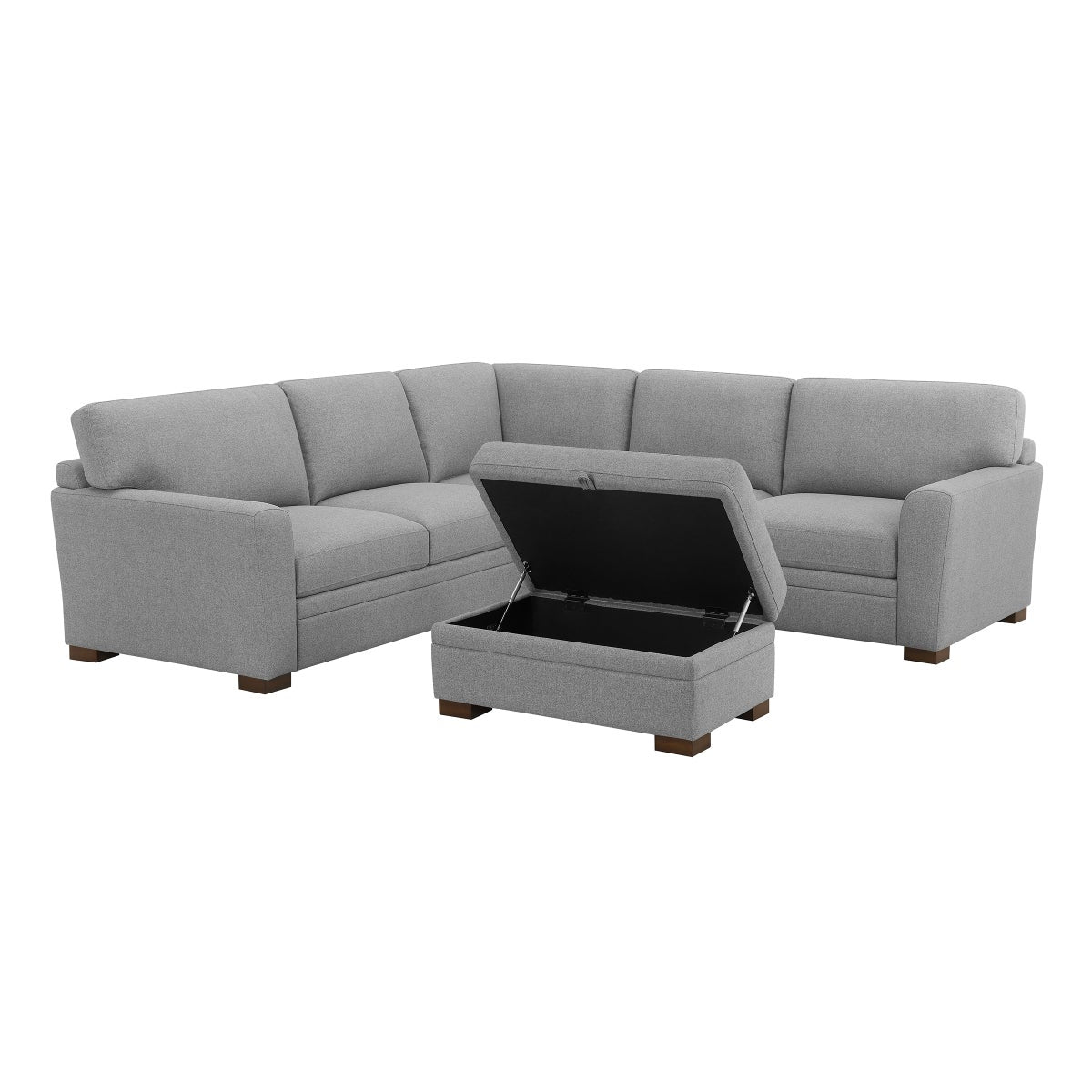 Thomasville Langdon Fabric Sectional with Storage Ottoman