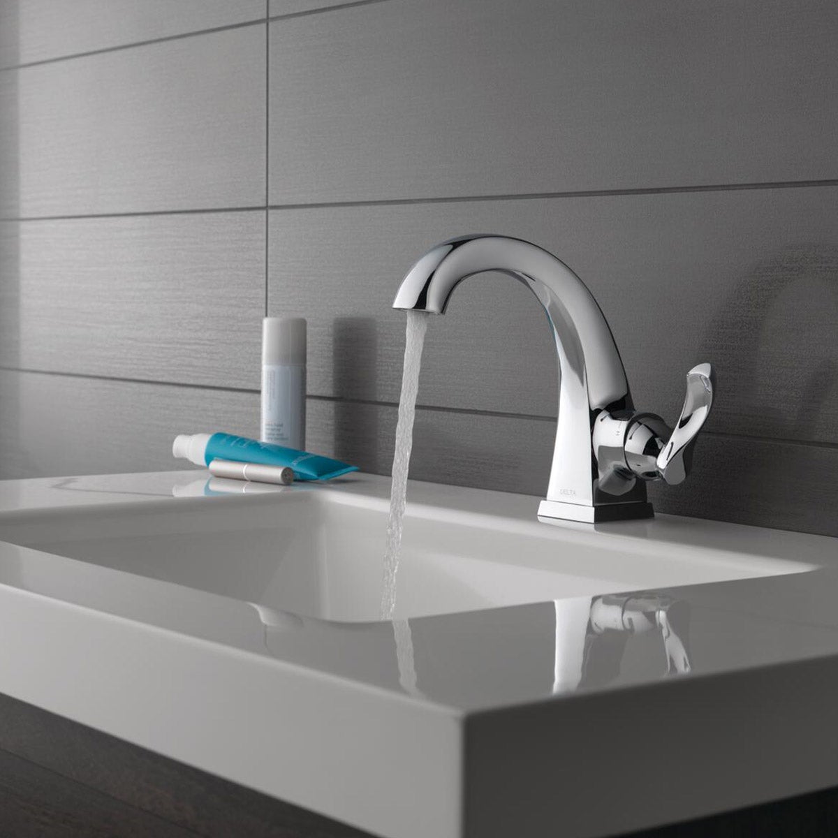 NEW - Delta Larkin Chrome Single Handle Bathroom Faucet