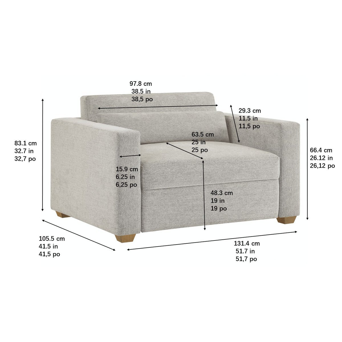 Thomasville Dillard Fabric Twin Size Convertible Sleeper Chair