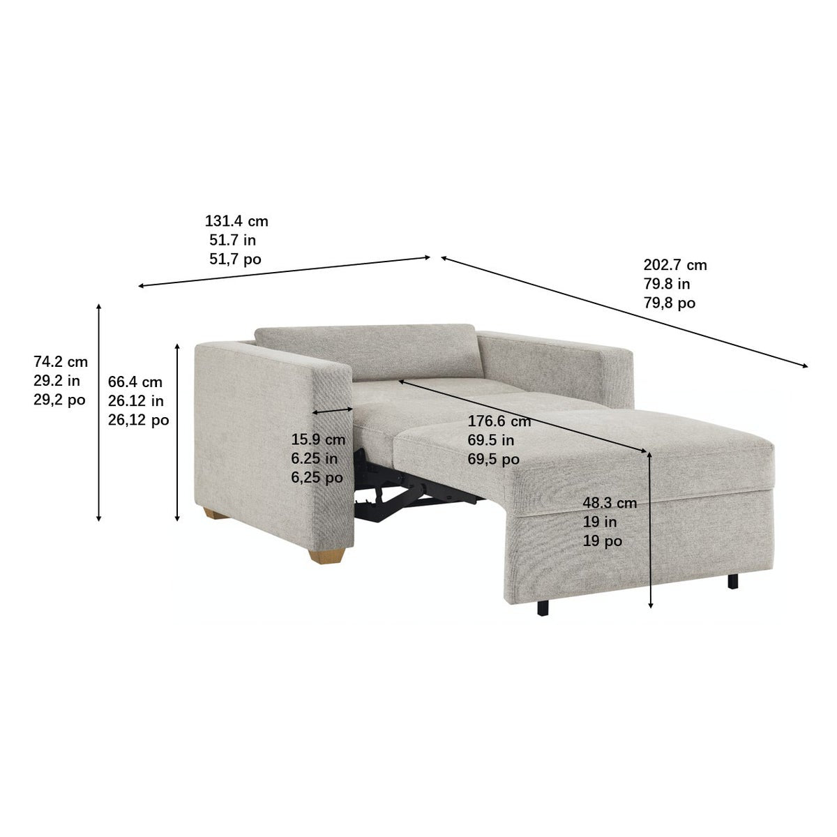 Thomasville Dillard Fabric Twin Size Convertible Sleeper Chair