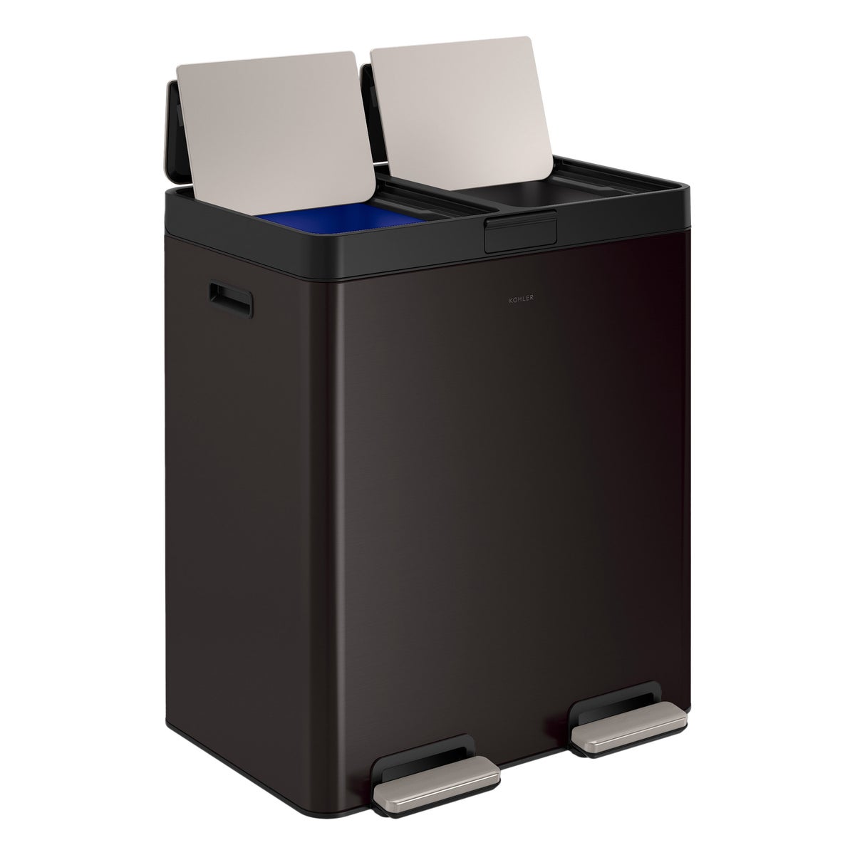 NEW - Kohler 82L Dual Bin Step Trash Can