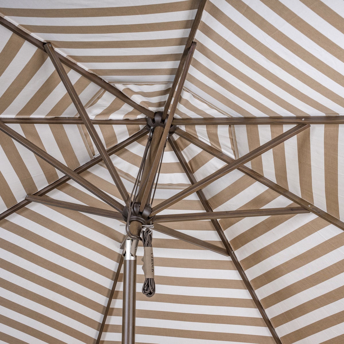 SunVilla 11' Round Cabana Stripe Aluminum Market Umbrella
