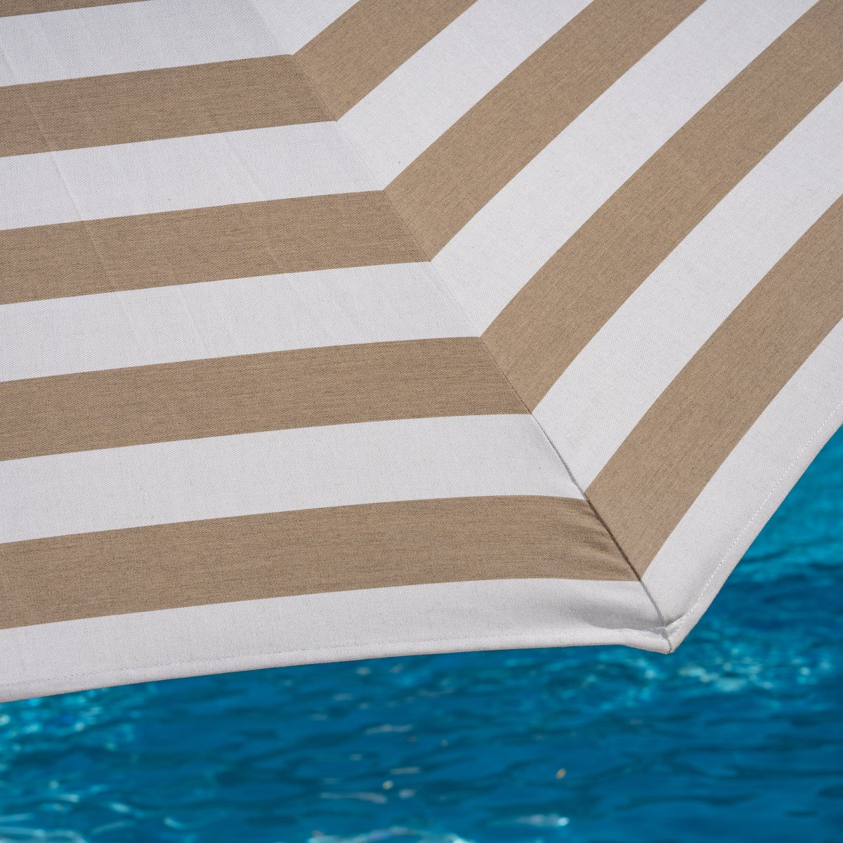 SunVilla 11' Round Cabana Stripe Aluminum Market Umbrella