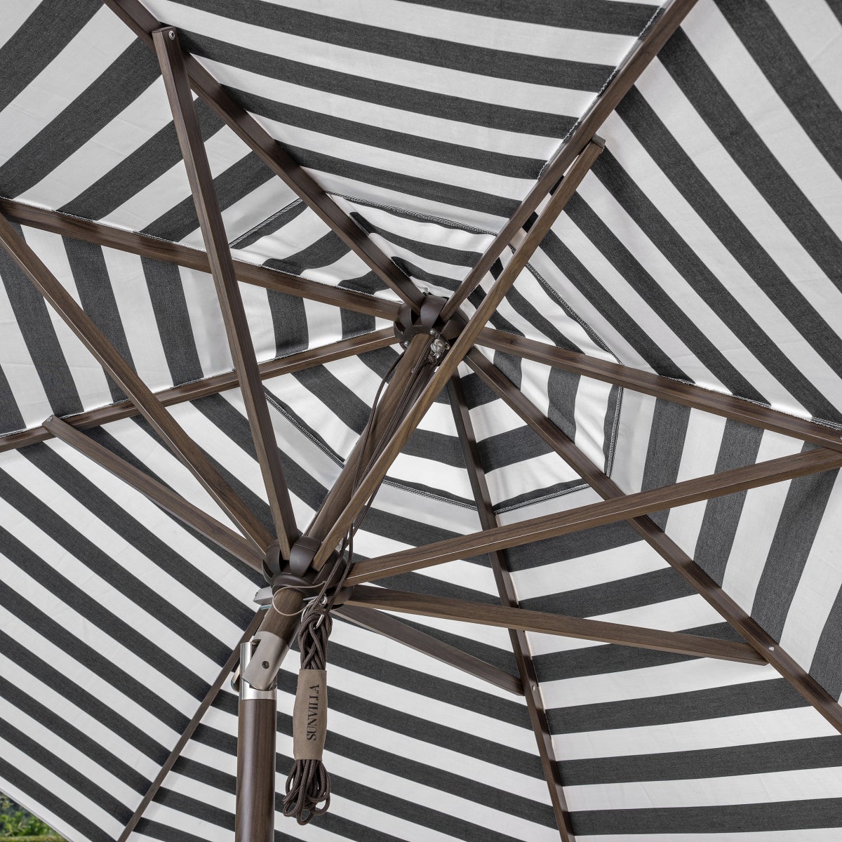 SunVilla 11' Round Cabana Stripe Aluminum Market Umbrella
