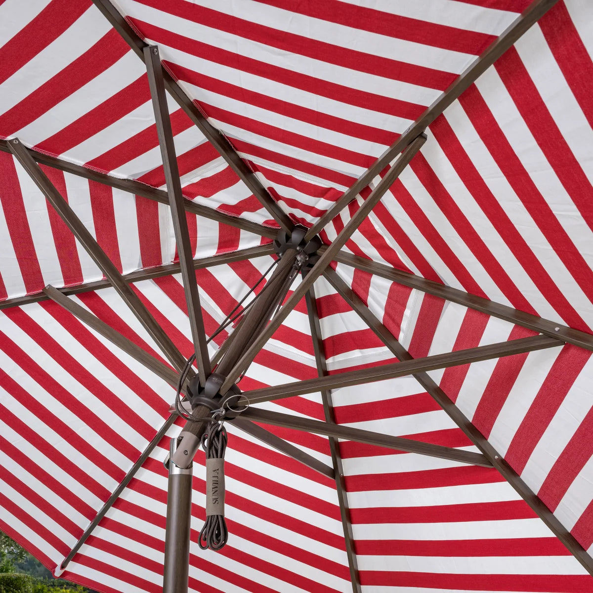 NEW - SunVilla 11’ Round Cabana Stripe Aluminum Market Umbrella - Retail $199