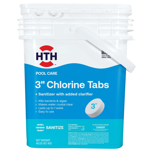 HTH 3" Chlorine Tablets for Pool Sanitization, 40 lbs. - Retail $165
