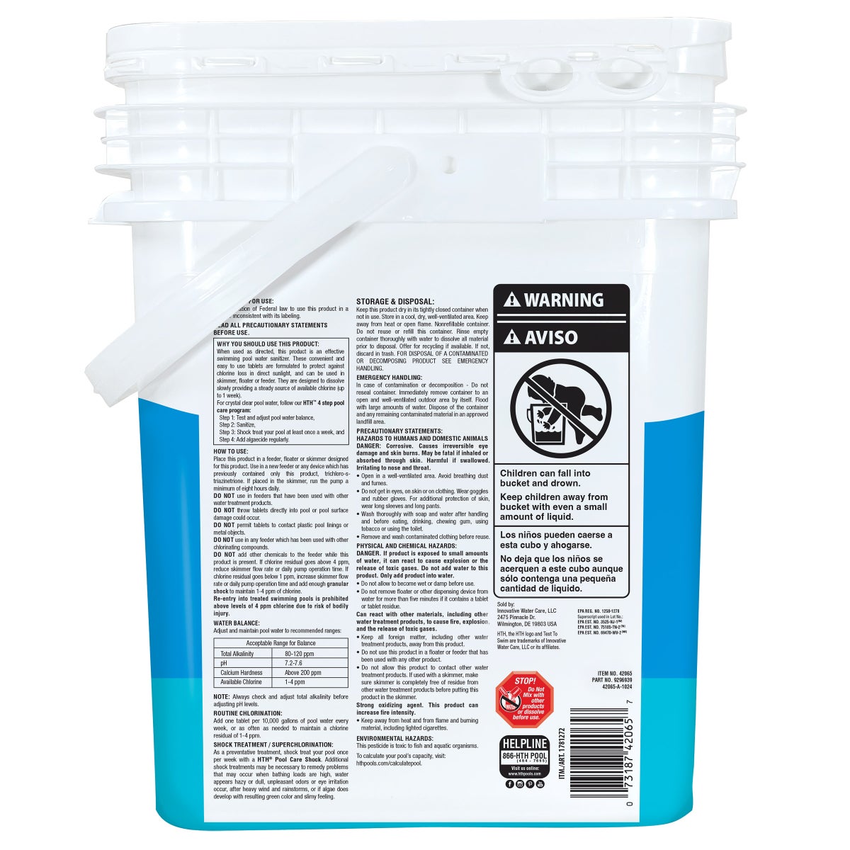 HTH 3" Chlorine Tablets for Pool Sanitization, 40 lbs. - Retail $165