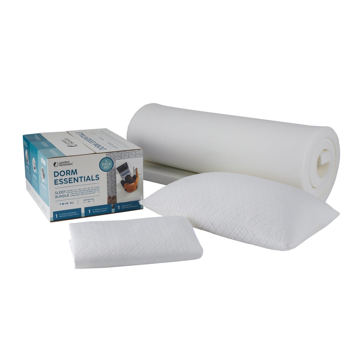Comfort Revolution Dorm Essentials Twin XL Sleep Bundle - Retail $60