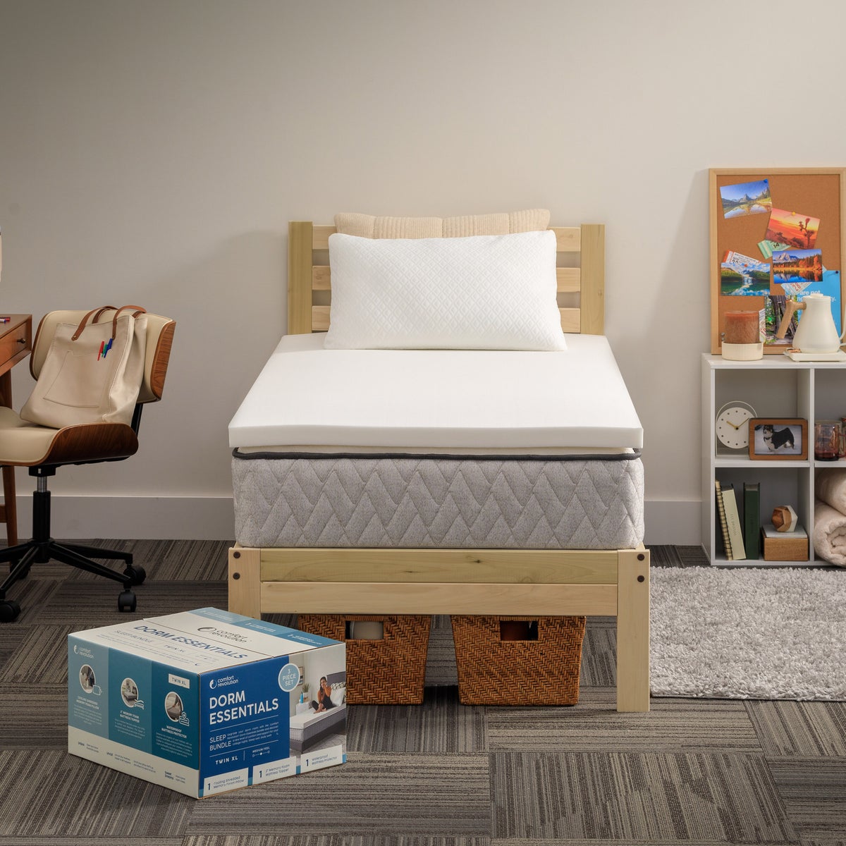 Comfort Revolution Dorm Essentials Twin XL Sleep Bundle - Retail $60
