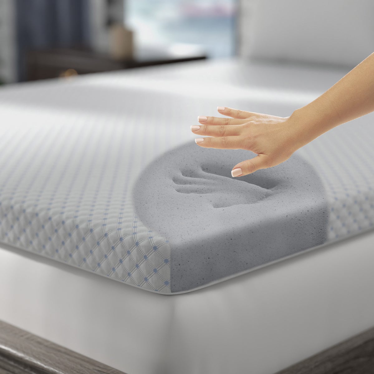3-inch KING PureLUX Graphite-Infused Memory Foam Topper