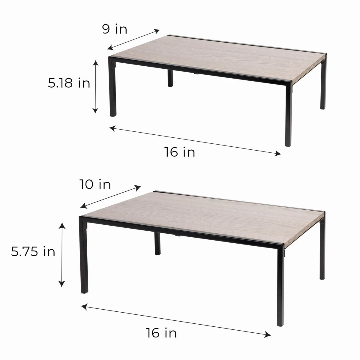 Smart Design Black Shelf Organizer, Set of 2 - Retail $24