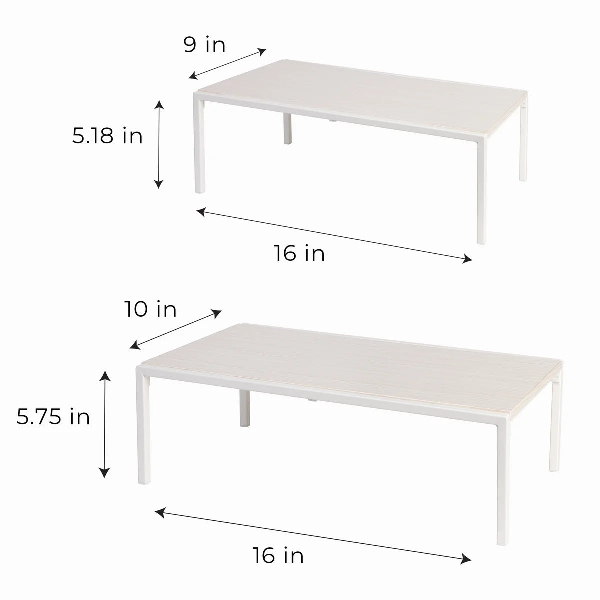 Smart Design White Shelf Organizer, Set of 2 - Retail $24