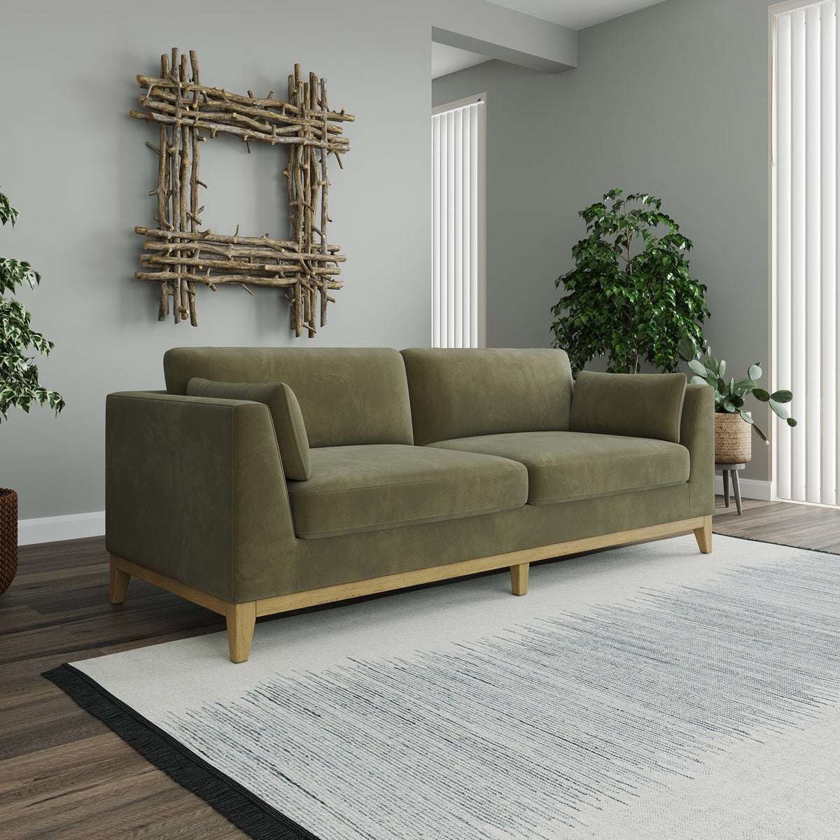 Thomasville Mokena Fabric Stationary Sofa with Storage - Retail $930