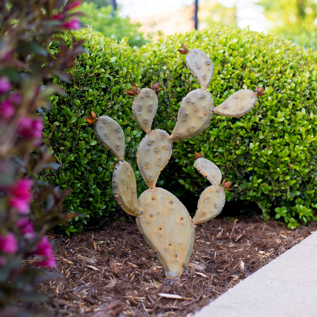 Prickly Pear Cactus Sculpture by Desert Steel - Retail $110