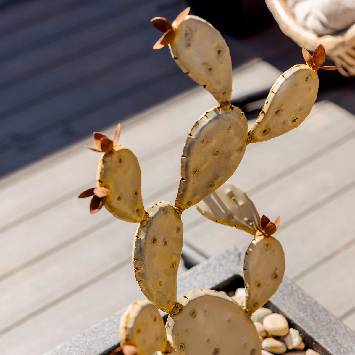 Prickly Pear Cactus Sculpture by Desert Steel - Retail $110