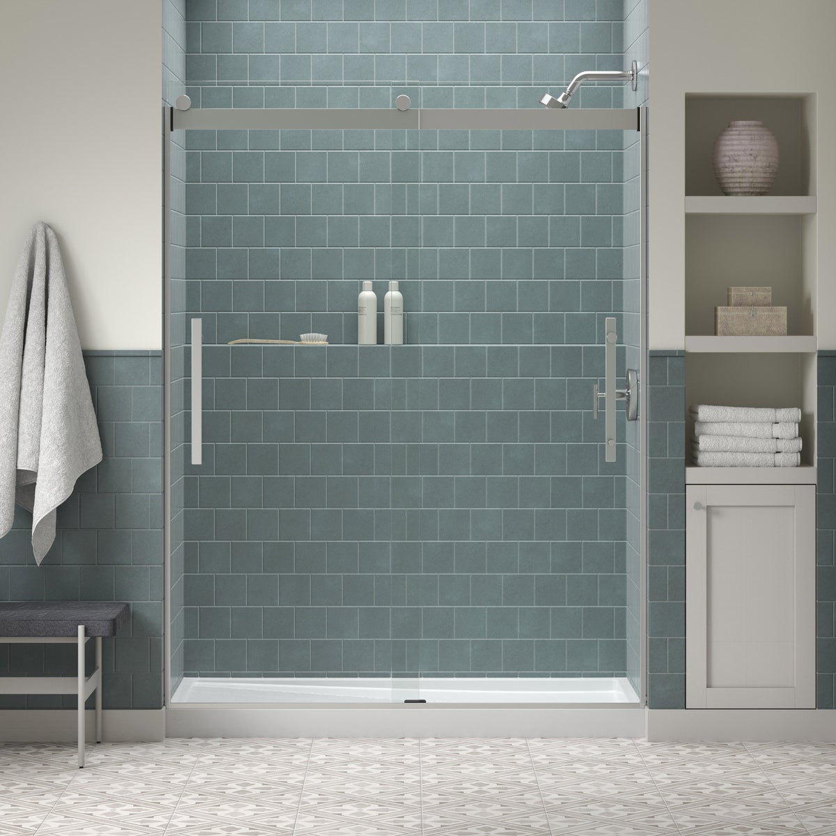 Kohler Tellin Shower Door - Chrome 78 in. x 47 in