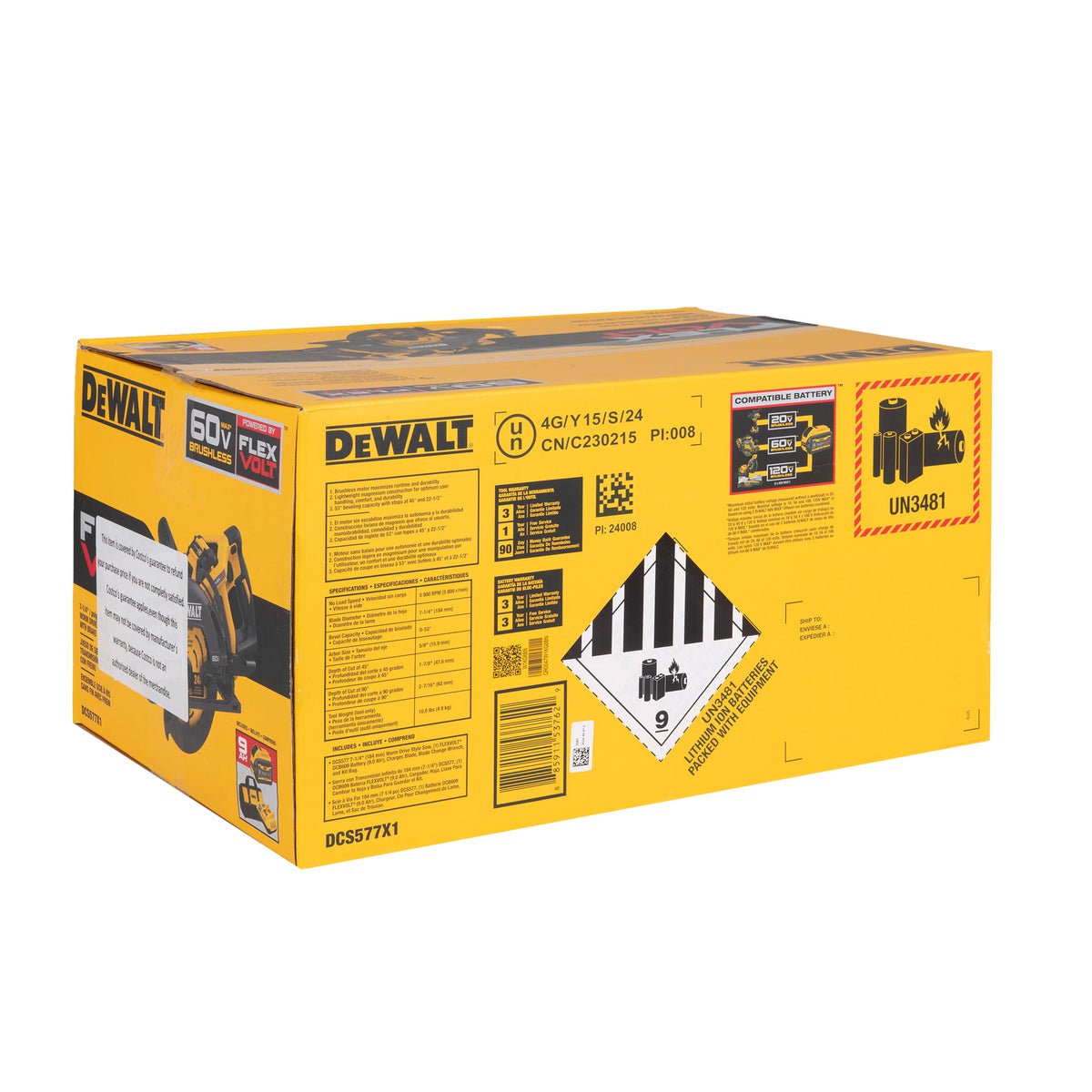 DeWalt 60V Max Brushless Cordless 7-1/4" Circular Saw Kit