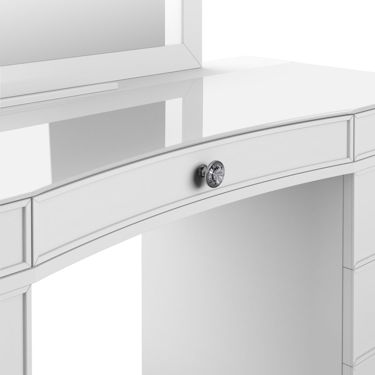 Tresanti Heidi Double Pedestal Vanity Table with Adjustable LED Lighted Mirror