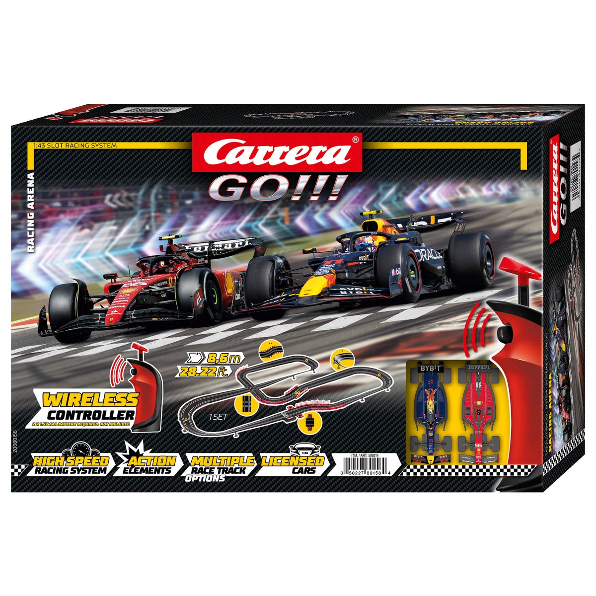 Carrera GO!!! “Racing Arena”-  F1 Race Cars Perez/ Sainz with 2 Wireless Controllers