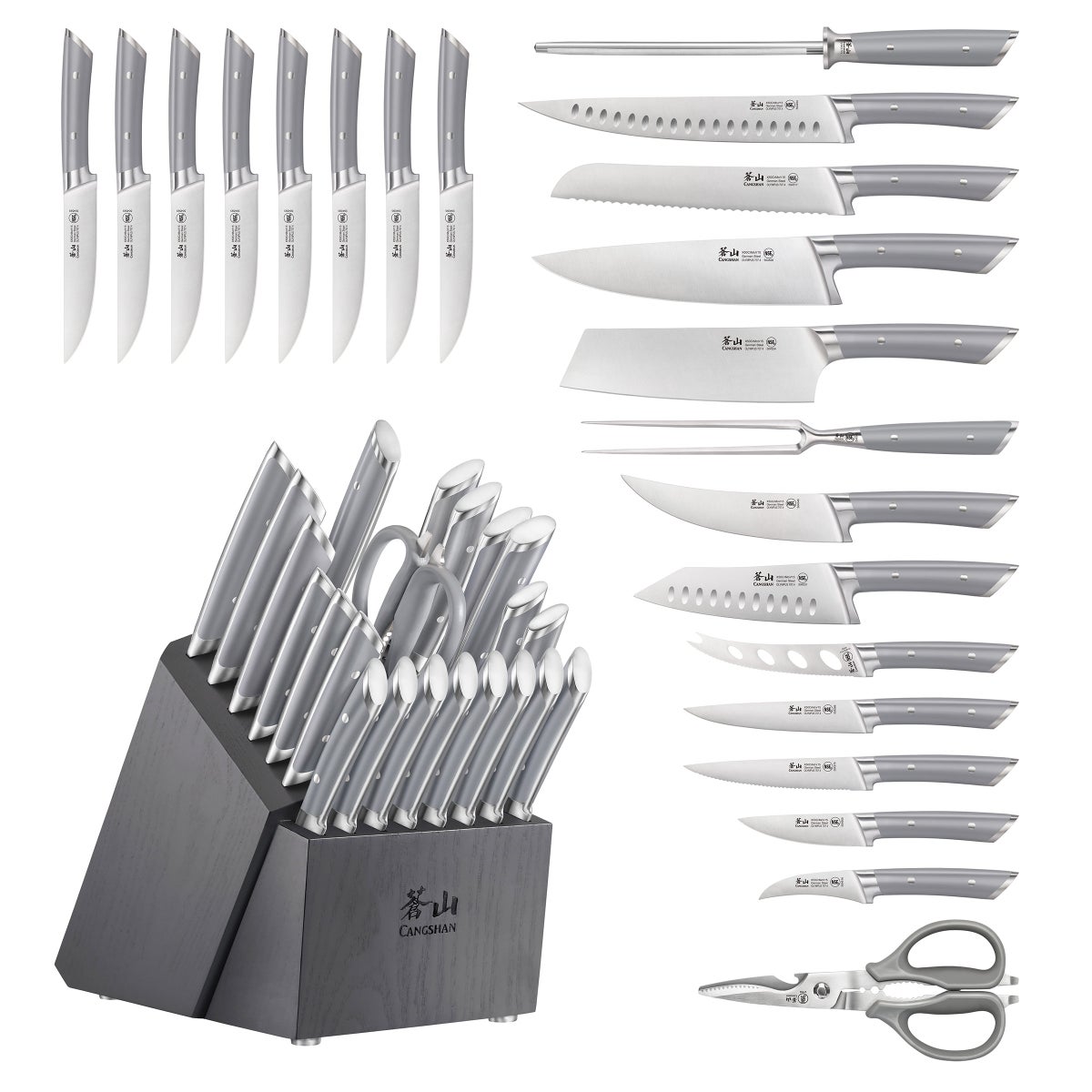Cangshan Olympus Series German Steel Forged 23-piece Knife Block Set