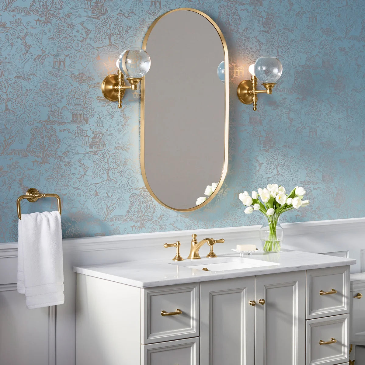 NEW - Kohler Orime Gold 20" x 40" Capsule Framed Mirror - Retail $139