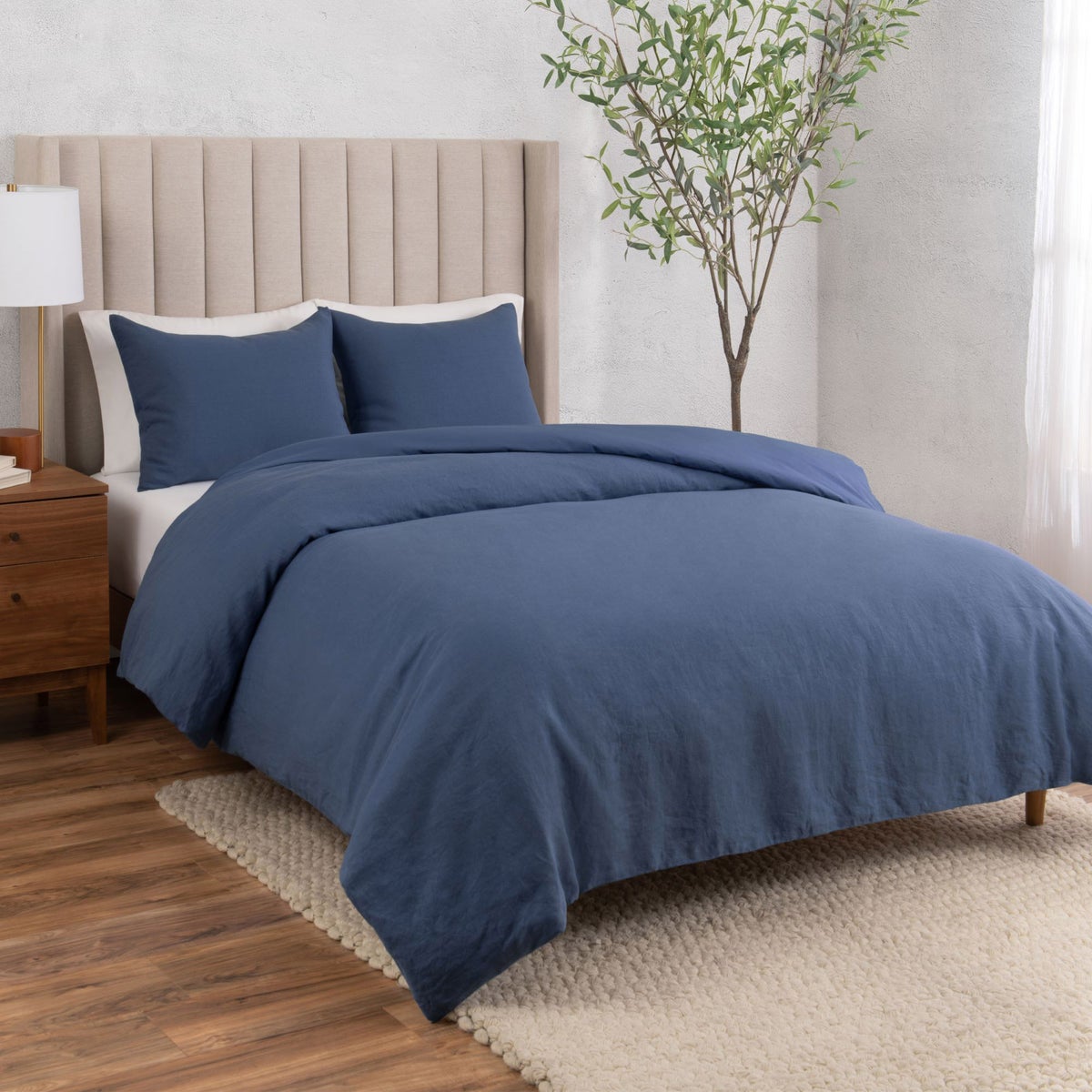 WelHome Cotton Linen Relaxed Duvet Cover, 3-piece Set - Queen