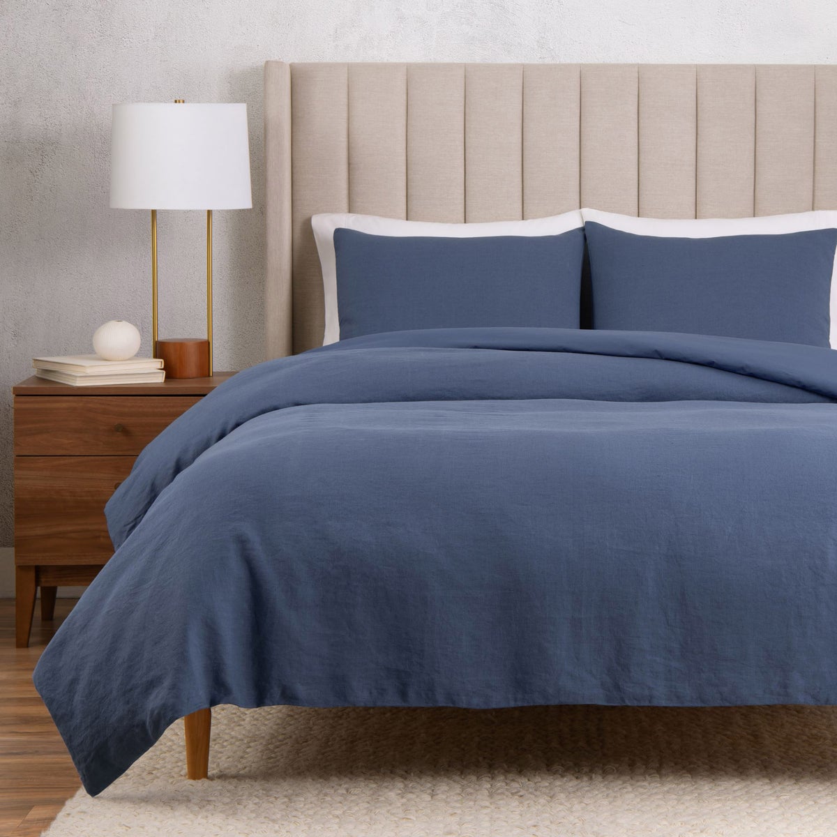 WelHome Cotton Linen Relaxed Duvet Cover, 3-piece Set - Queen