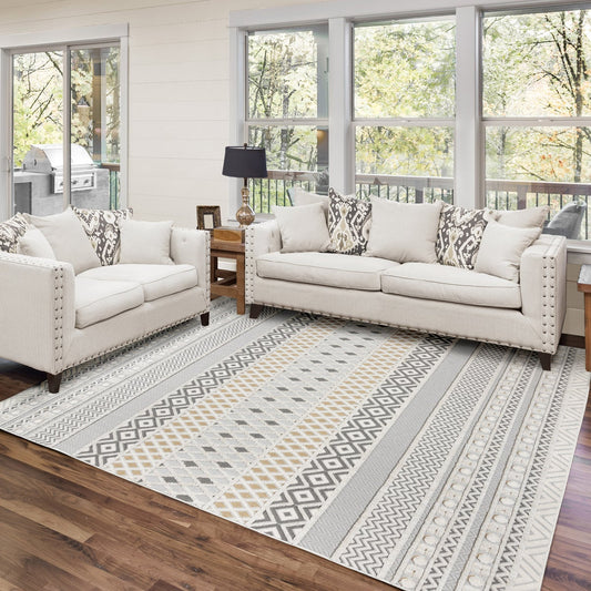 Milan Rug Collection, Benicia, Rug Size: 5 ft. 3 in. by 7 ft.