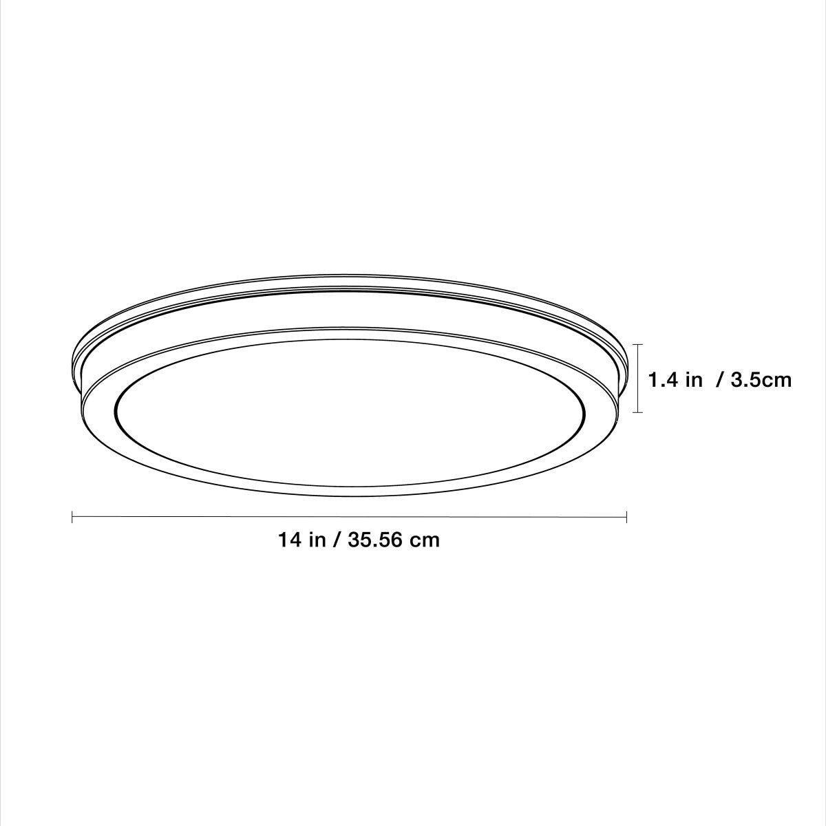 NEW - 2 Energetic 14” Slim LED Flush Mount Light Fixture In Black