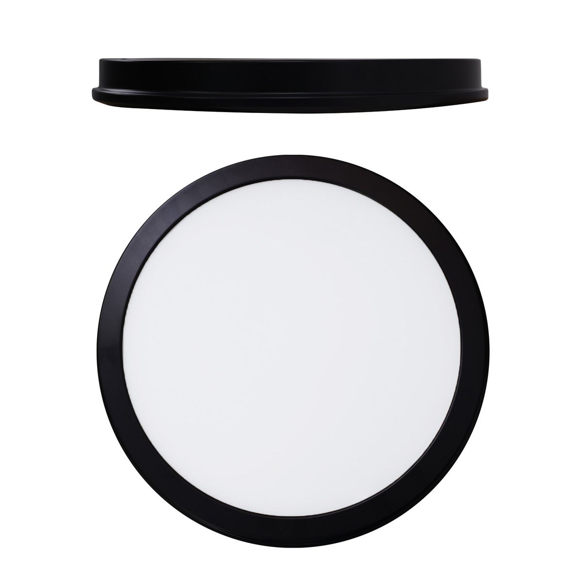 NEW - Energetic 4-Pack Matte Black 14” Slim LED Flush Mount Light Fixture