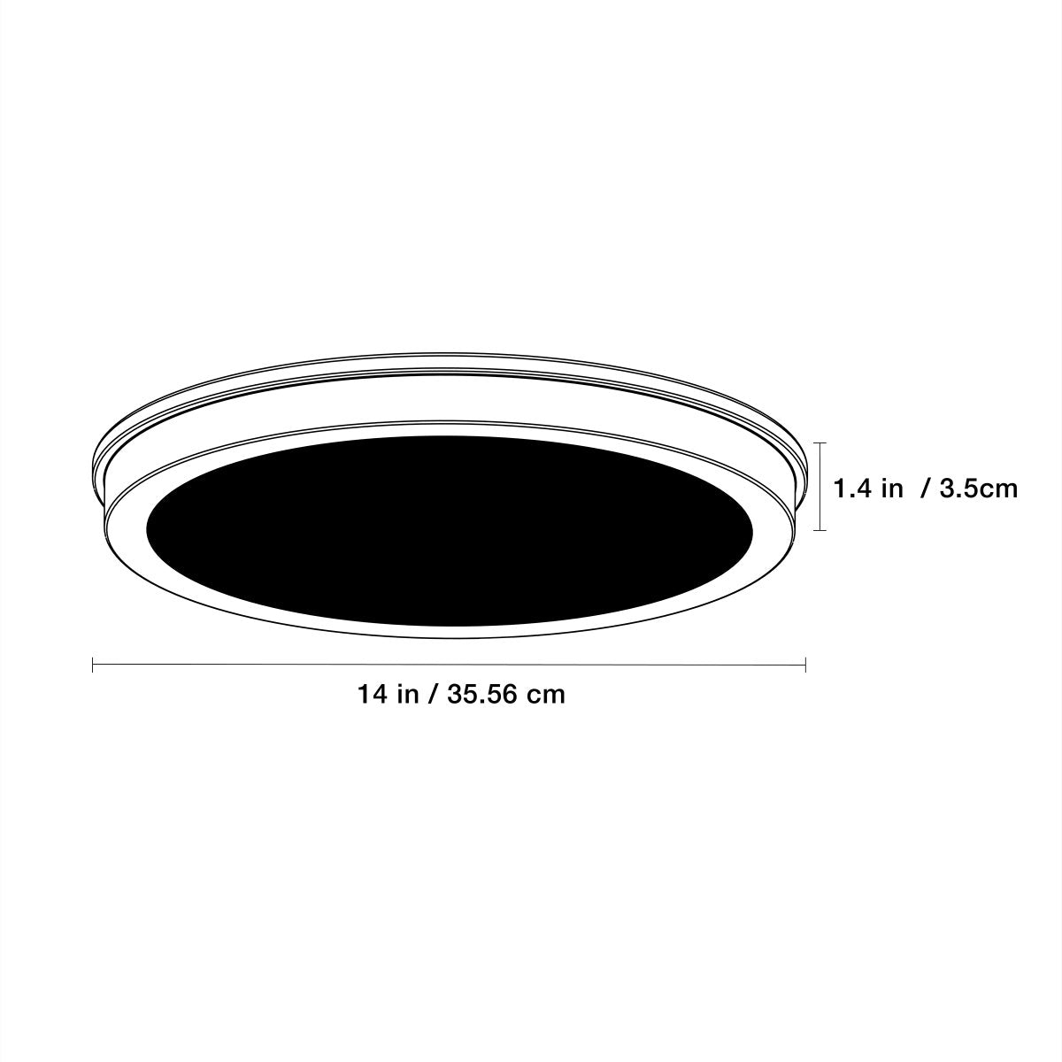 Energetic 14” Slim LED Flush Mount Light Fixture, 4 Pack