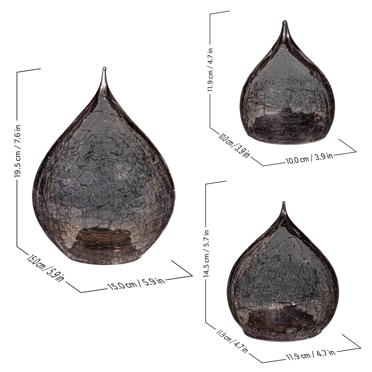 LED Glass Raindrops, set of 3 - Retail $33