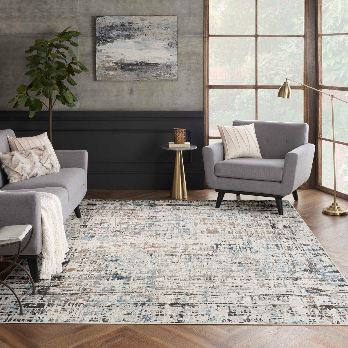 Nourison Arctic Area Rug Collection, Aurora, 7 ft. 10 in. x 10 ft.