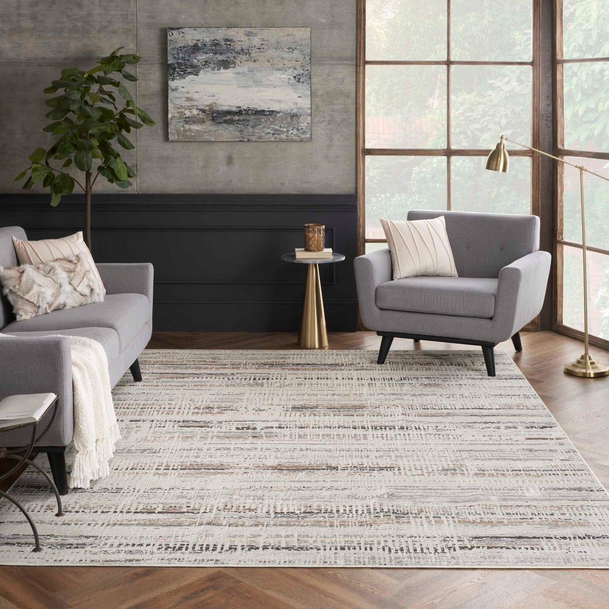 Nourison Arctic Area Rug Collection, Denali, Rug Size: 5 ft. 3 in by 7 ft. 3 in.