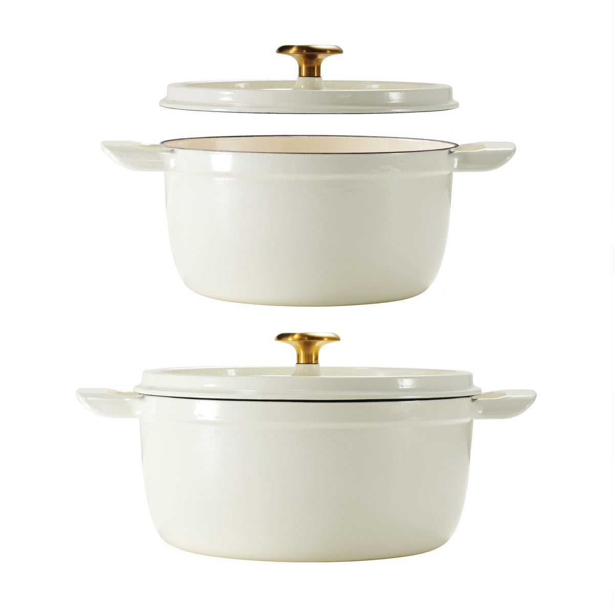 NEW - Tramontina 4-quart & 6-quart Enameled Cast Iron Round Dutch Oven, 2-pack