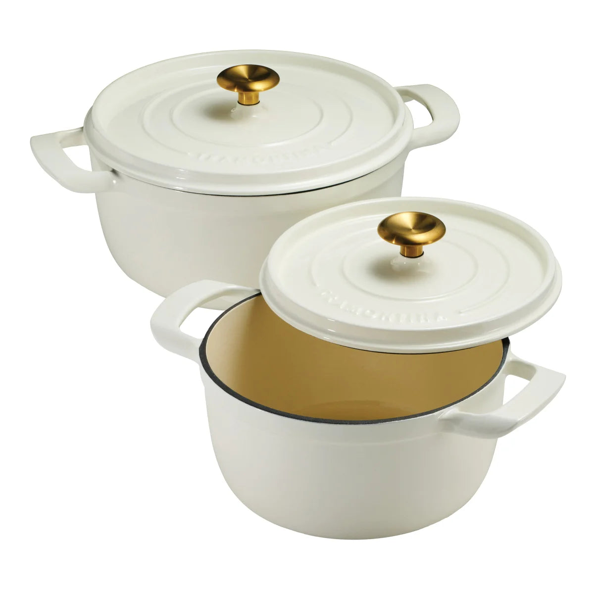 NEW - Tramontina White 4-quart & 6-quart Enameled Cast Iron Round Dutch Oven, 2-pack - Retail $69