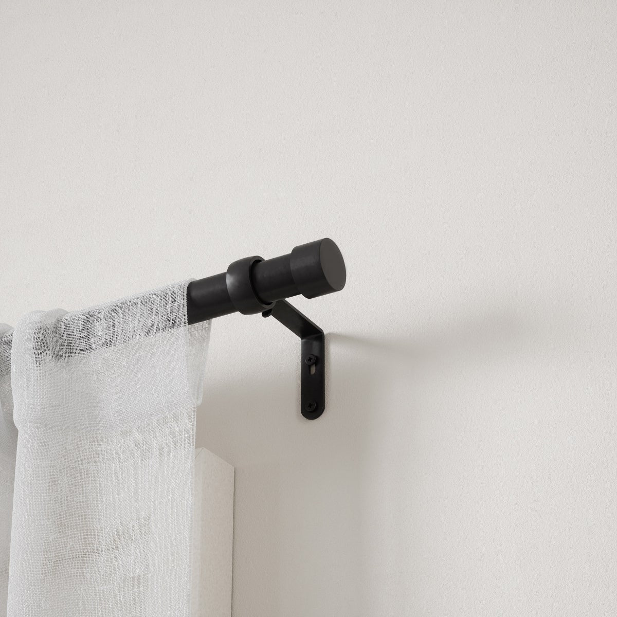 Umbra 36-72" 2-Pack Cap 1" Single Curtain Rod, Black