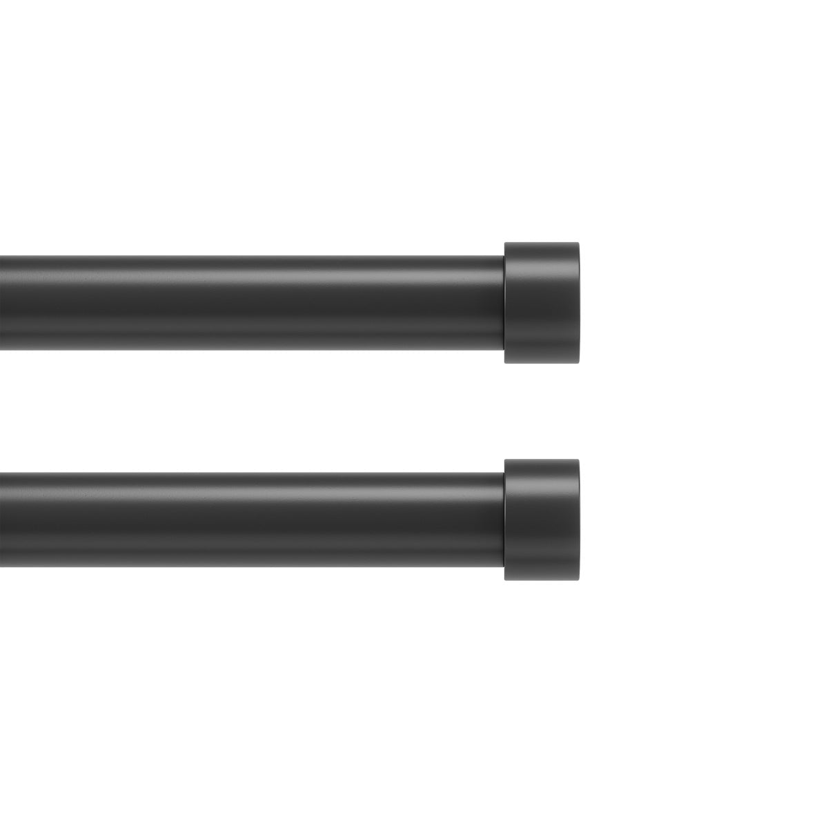Umbra 36-72" 2-Pack Cap 1" Single Curtain Rod, Black