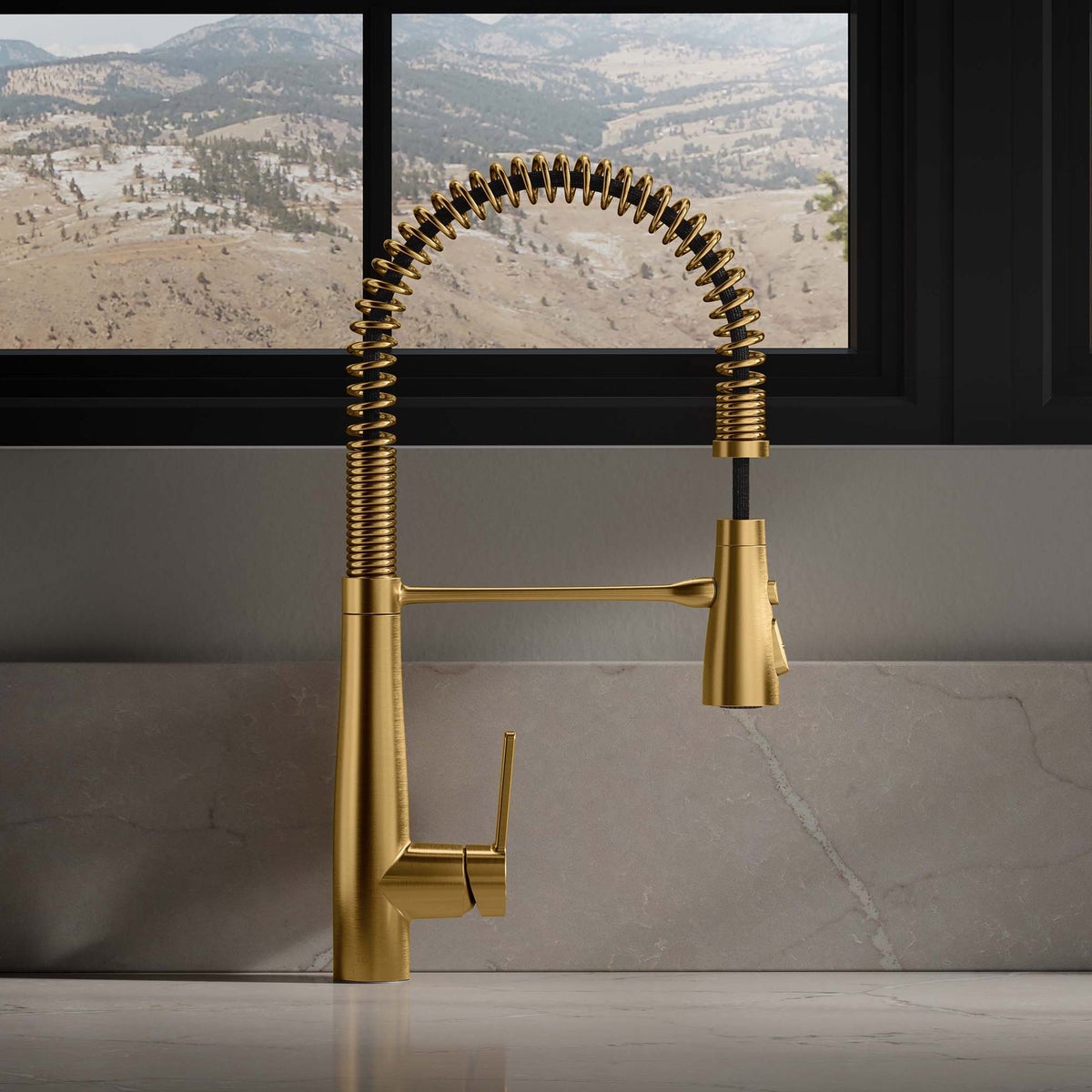 Kohler Gold Vind Semi-Professional Pull-Down Kitchen Sink Faucet