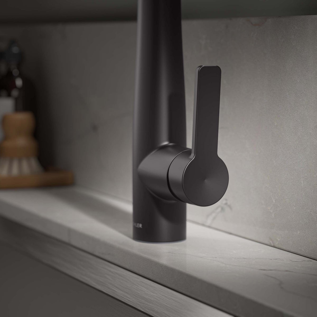 Kohler Vind Matte Black Semi-Professional Pull-Down Kitchen Sink Faucet