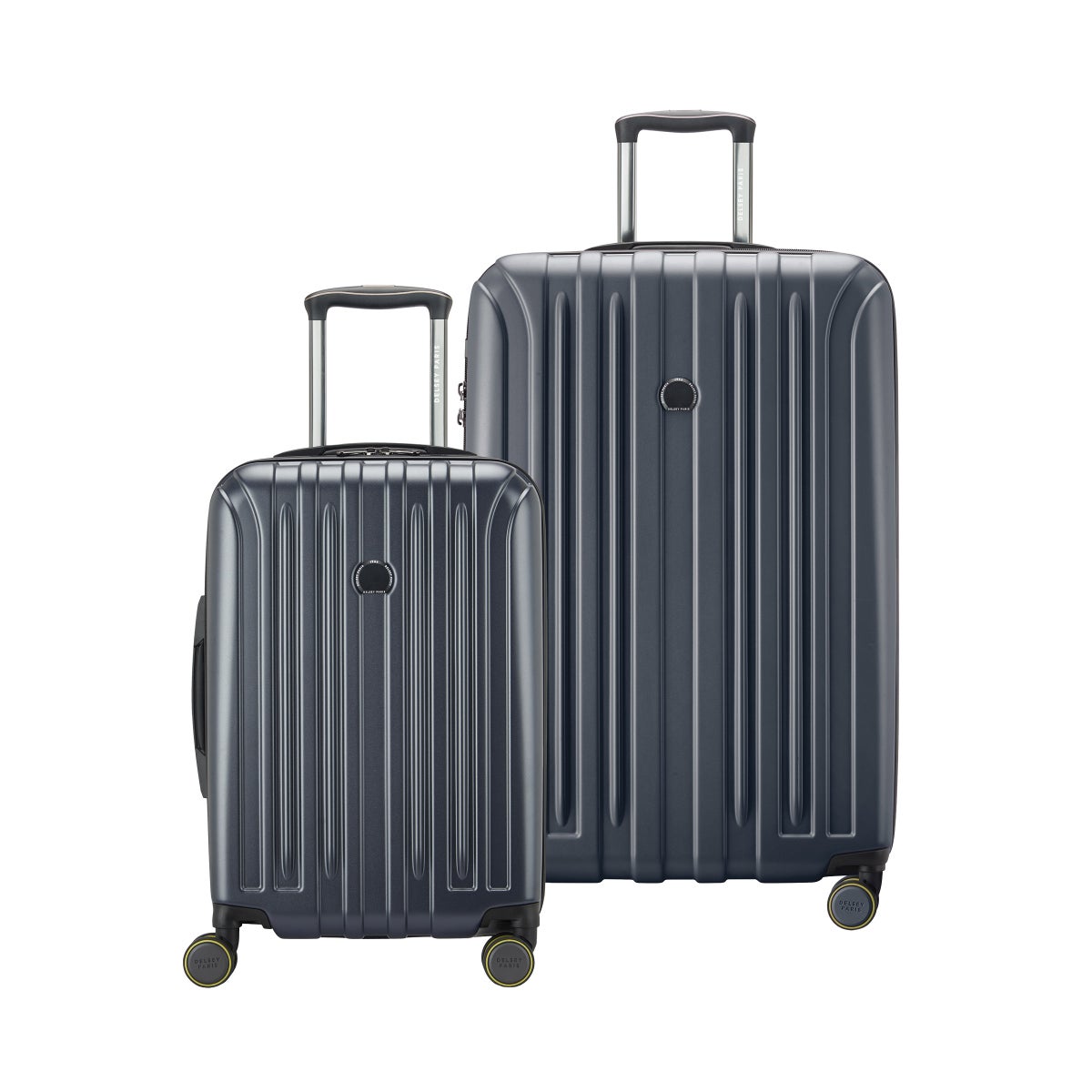 NEW - Delsey Paris Accelerate Grey 2-piece Hardside Spinner Luggage Set